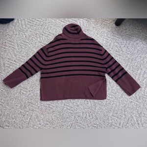 GAP Ribbed Striped Turtleneck